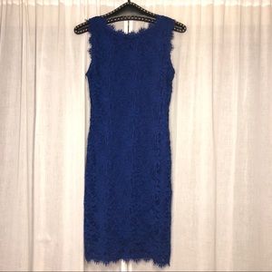 JUMP Blue Floral Lace Fitted Dress S Reversible